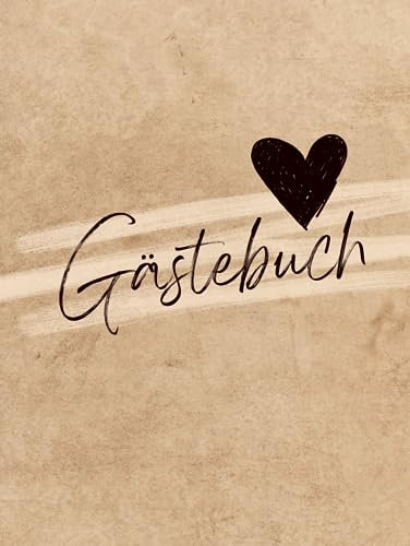 Gästebuch Ferienwohnung Hardcover zum Ausfüllen mit Fragen Vintage Retro braun Leder Leinen Herz baun: für Ferienhaus, AirBnB, Pension, Hotel, Gästehaus, Hostel