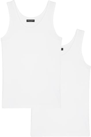 Marc O'Polo Men Iconic Rib 2-Pack Tank Top, White