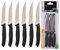 KROWN - Cuchillo Pack de 6 Cuchillos de Uso Diario. Juego de 6 Cuchillos de Carne. Mango Negro Resistente y Duradero. Cuchillo Apto para Mesa Carne, Pelador, Cocina. Set 6 Piezas