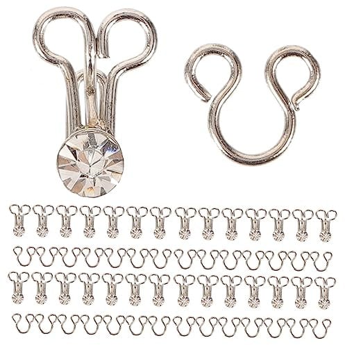 NUOBESTY 20pcs Eye Latch Set Decorative Sewing Metal Hook Fasteners for Corset Bra Skirt Dress Pants Clothing DIY