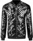 Lars Amadeus Argyle-Pailletten-Baseballjacke für Herren, Party, Club, glänzende Bomberjacke, Schwarz , XL