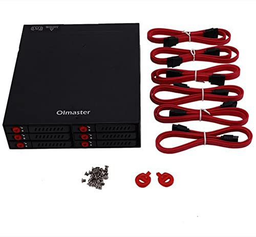 Oikabio 6 Bay HDD Chassis Rack Data Storage for 2.5Inch Sata SSD HDD Home Backup Mail Computer Case Server Chassis Accessories