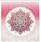ABAKUHAUS Rosa Duschvorhang, Blühende Rötel Ton Mandala Blume mit blättrigen Details orientalisches Boho, Stoffliches Gewebe Badezimmerdekorationsset mit Haken, 175 x 200 cm, Magenta Weiß Grau Gelb