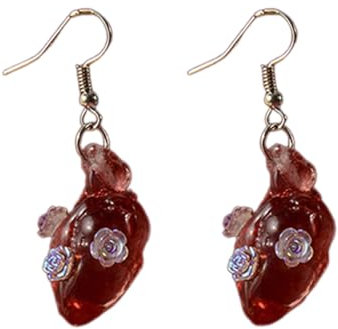 Vintage-Herz-Anhänger-Ohrringe, Gothic-Punk-Ohrringe, Herz-Ohrschmuck, geeignet für modische Punk-Kostüme, Punk-Herz-Ohrringe