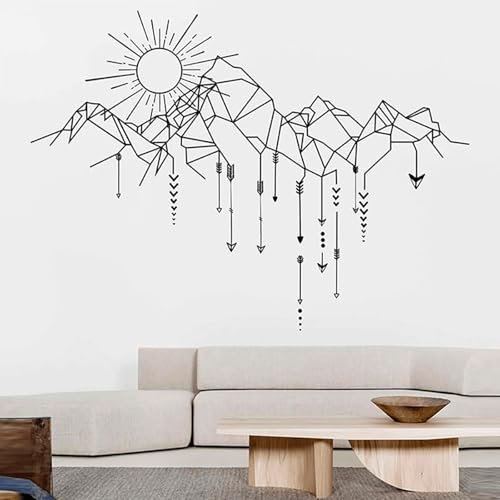 astylishome Kitchen Wall Stickers Abstract Geometric Wall Decor DIY Art Decals for Home Bedroom Living Room Office Decoration Walls Sticker Black and White Wallpaper 1006