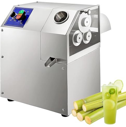 Commercial Electric Sugar Cane Juicer, 3 Stainless Steel Drums 550 Lbs/Hr Output Sugar Cane Juicer for Commercial And Home Use