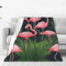 TNCAJMFK Fleecedecke, superweich, gemütlich, Überwurf, 127 x 152,4 cm, rosa Flamingo-Sukkulenten-Druck