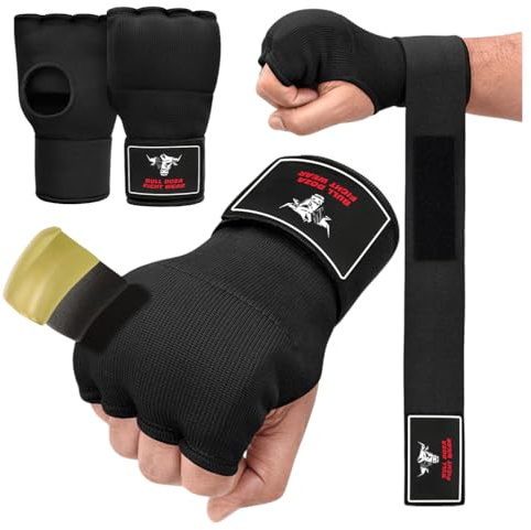 Vier Größen - Paar Gel-Boxbandagen, Innenhandschuhe mit 75 cm Handgelenkschlaufen, elastisch, gepolstert, Faustschutz für Muay Thai, MMA, Kampfsport, Boxsack-Training, Unterhandschuhe, Größe