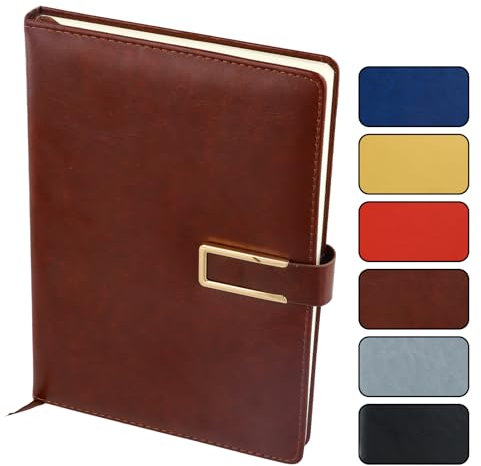 Taccuino in Pelle Ricaricabile a5, Notebook Quaderno a5 Retrò, Taccuino Appunti 224 Pagine a Righe, Diario di Viaggio in Pelle ad Anelli a5, Regalo Amica Sorella Compleanno, 14,7x21,5cm (Marrone)