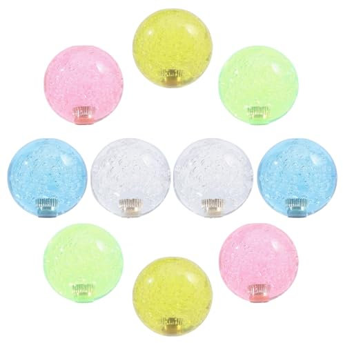 CHGCRAFT 10 Stück 5 Farben Joystick Ball Top Griff Rocker Spielmaschine Ball Top Griff Rocker Rundkopf Arcade Spiel DIY Teile Griff Crystal Rocker Ball Ersatz Arcade Spiel DIY Kit