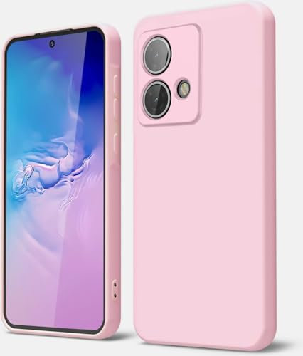 GOGME Cover per Motorola Moto Edge 40 Neo Liquido Silicone Custodia con Fodera Microfibra Antigraffio Antiurto Protezione Sottile e Morbida TPU Case, Rosa