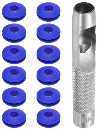 QUARKZMAN 13-teiliges Ösen Werkzeug Kit, 12mm Ösenzange, Rostfrei, Blau, für LKW Abdeckplane, Textil Vorhänge, Zelte, Sonnensegel, Befestigungsclip