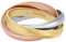 Fossil Damenring Harlow Interlocking Links Edelstahl dreifarbig, JF048079986