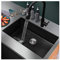 JXDWTL Fregadero de Cocina Fregadero Individual Negro Lavabo bajo encimera Fregadero Empotrado Fregadero de Acero Inoxidable Fregadero de Cocina de Buen ayudante Fregadero de Barra