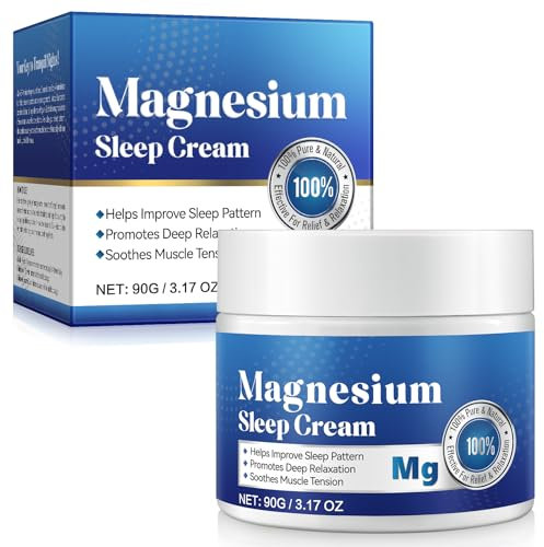 3.17 Oz Magnesium Creme - Schnell trocknend ohne Rückstände Leicht aufnehmbar Lindert Muskelverspannungen Topische Magnesium Creme für Füße, Gute Nacht Lotion, auf Beine, Arme oder Brust auftragen