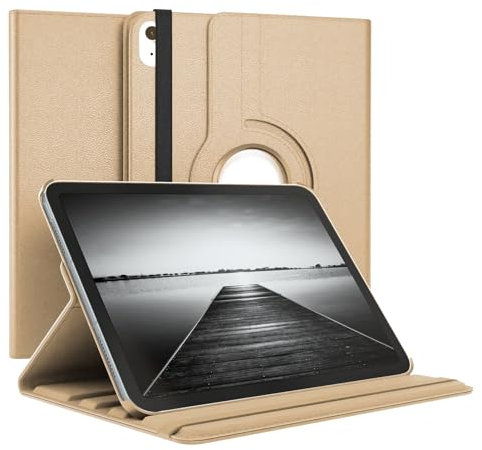 World biz Étui rotatif à 360° pour iPad Air 11 M2 2024 Air 6e/10.9 Air 5ème 2022/Air 4ème 2020, fonction veille/réveil automatique pour iPad Air 6, 5, 4 générations (doré)