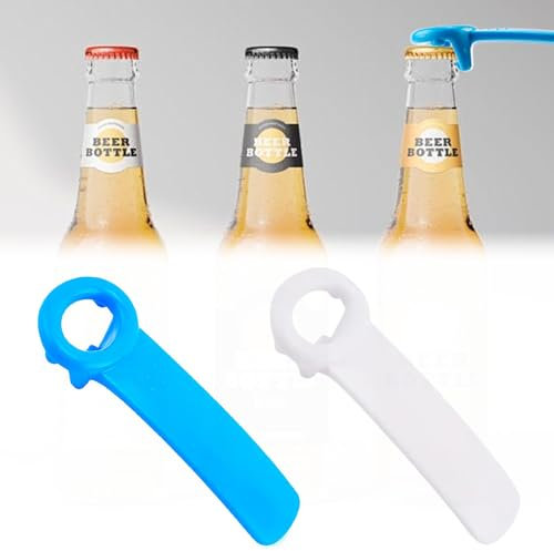 Original Easy Jar Key Opener 2-Pack Easy Can Lid Openers for Arthritis & Weak Hands Bottle and Jar Lid Grippers for Elderly, Women and Kids Effortless Lid Removal Tools in Blue & White
