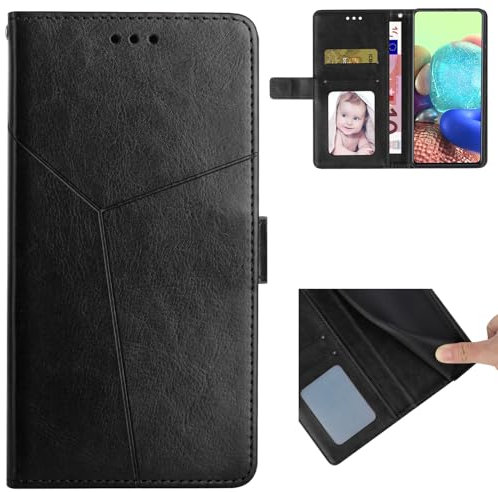 bojioderf Compatible avec ASUS Smartphone for Snapdragon Insiders 5G Coque,Compatible avec ASUS Smartphone for Snapdragon Insiders 5G Flip Kickstand Fermeture magnétique Fente pour Cartes Black