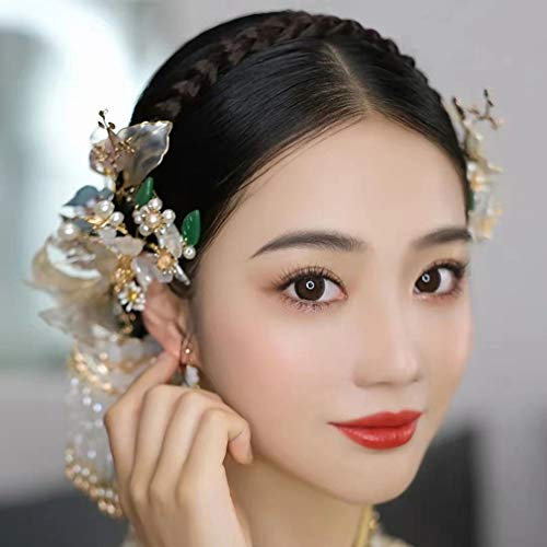 QXSJEDYCH All-Match-Braut-Hochzeits-Kopfschmuck, glasierte Blume, handgefertigter Haarschmuck, schöner Hochzeits-Kopfschmuck Schmuck