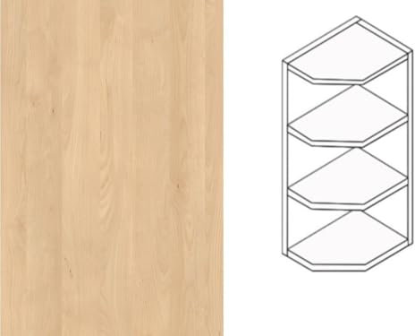 Premium-Ambiente HAB091 Hängeschrank Abschlussregal Feste Fachböden 25cm breit EURODEKOR® (Höhe 72cm, 21 Mandal Ahorn Natur)