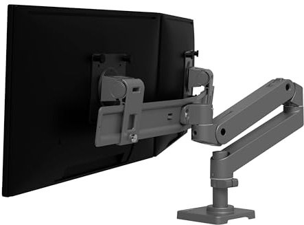 Ergotron LX Pro Dual Direct Monitor Arm, VESA-Tischhalterung für 2 Monitore je bis zu 27, 4,3 kg, Constant Force Technologie, 10 Jahre Garantie, Grau - 45-684-293