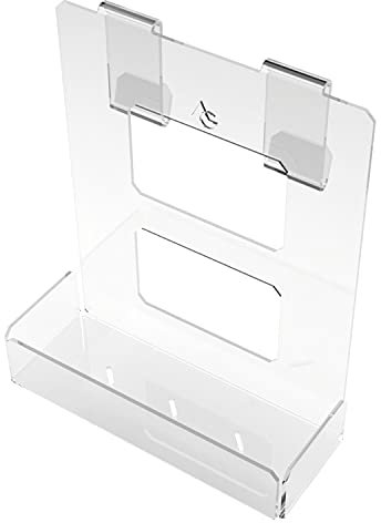 Agplex Porta Sapone Grande Per Doccia in Vetro Acrilico Plexig. con Due Porta Asciugamani e Mensola da Appendere, Adatto a Box Doccia con Spessore 6-15mm,