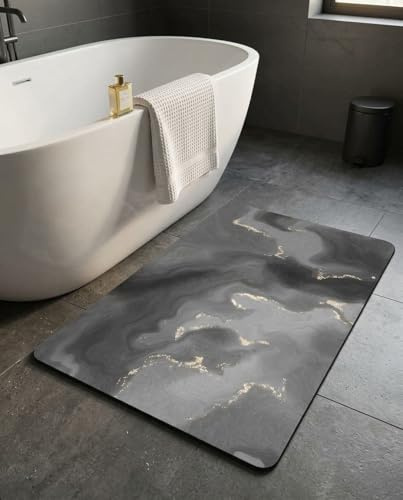 Pinkrin Badematte rutschfest - Saugfähige und Schnelltrocknende, weicher und bequemer Duschvorleger, Moderne Badezimmer Matte pflegeleicher Badezimmerteppich für Dusche, Badewannen, Toilette​