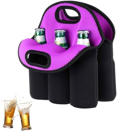 Refroidisseur de bouteille de bière portable, sac de transport pour 6 bouteilles de vin, sac isotherme pliable, sac de glace pliable pour champagne, bière, eau, canettes, boissons (a)