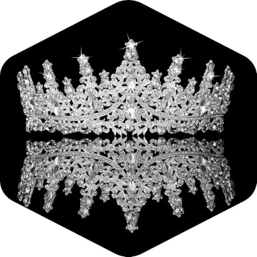 Tiaras Crowns for Women, Crystal Princess Tiaras Rhinestone Queen Headband Wedding Bridal Hair Accessories For Birthday Prom Pageant Party (Silver) A6