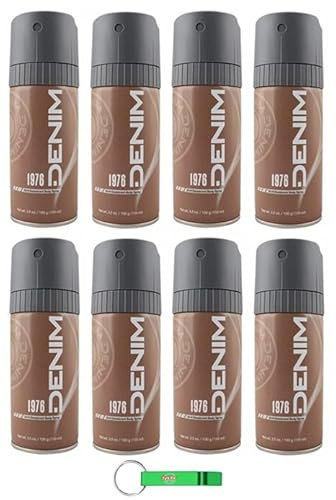 8x Denim Deodorante Spray Corpo 1976 - Körperspray-Deodorant - Klassisch maskulin, frisch und mit einem unverwechselbaren Hauch von Raffinesse Deo 150ml + Beni Culinari Kostenloser Schlüsselanhänger