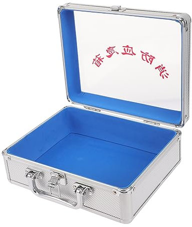 SEWACC Werkzeugkasten Aus Aluminiumlegierung Tragbar Aufbewahrungsbox Metall Für Outdoor Büro Und Notfälle Mit Großem Fassungsvermögen Für Brandschutzausrüstung Und Werkzeuge