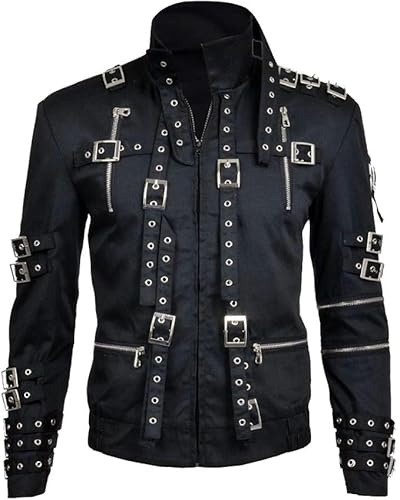 CRAFTED CRAFTS LTD Giacca da uomo MJ Bad Concert con cintura nera in cotone