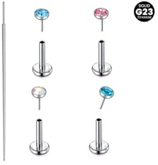 MODRSA 20G Tragus Piercing Silber Gold - Herz/Schmetterling/CZ/Stern-Design für Helix/Konch/Medusa Piercing, 6MM Flash Back - Hypoallergener Ohrschmuck für Damen