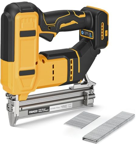 Cordless Brad Nailer Compatible with Dewalt 18V 20V Battery, 2-in-1 Cordless Nail Gun Staple Gun, 18GA Battery Stapler Nailer with 1000 Nails & 1000 Staples for Woodworking & Home Improvement