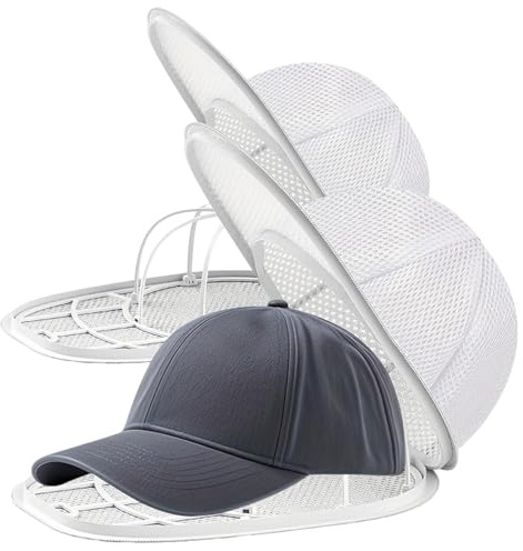 Faltbarer Cap Washer für Baseballkappen, cap waschmaschinen form Waschgestell mit Rahmen, Cap Washer für Waschmaschine & Spülmaschine, Basecap Waschgestell Zubehör – 2 Pack
