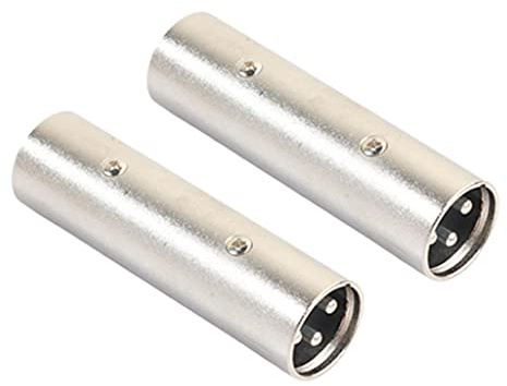 Tacdas Adaptateur XLR Mâle à Mâle, Coupleur de Connecteur XLR 3 Broches Mâle à 3 Broches Mâle, Adaptateur de Ligne de Microphone -2 Paquets