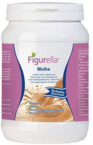 Abnehmen mit Molke | 750 g fettarmes Süßmolkenpulver für Diät, Trennkost, Fastenkur, Badezusatz | Der Vital-Shake und Wellnessdrink | Figurella Molke (Schokolade 750 g)