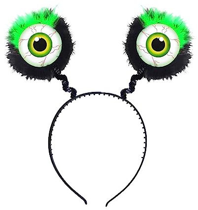 W WIDMANN MILANO Party Fashion 09685 - Haarreif mit Augen und Federn, Accessoire, Monster, Mottoparty, Karneval