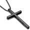 Philippians Cross Pendant Necklace for Men Women Stainless Steel Necklace Snake Chain 22 in (Black Tone)