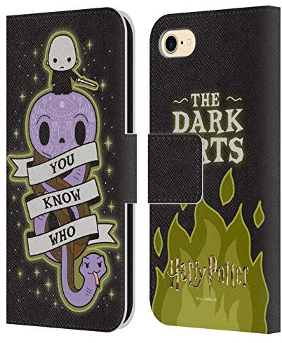Head Case Designs Officially Licensed Harry Potter Voldemort Deathly Hallows III Leather Wallet Case Compatible With Apple iPhone 7/8 / SE 2020 & 2022