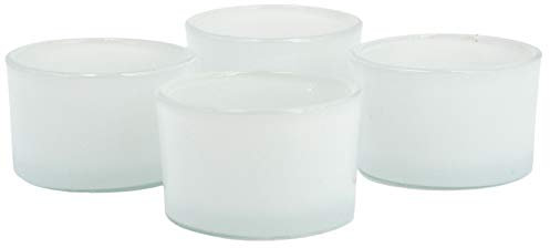 Creativery Teelichtgläser klein 51x33 mm Set 4 Stück Teelichthalter Glas Farbauswahl: weiß 029