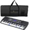 Dubleir Clavier Housse Synthetiseur étanche pour Clavier 61 Touches Sac a Dos Protection pour Piano Numerique Transport Etui Sacoche Couverture Oxford 600D Noir (Rayure Jaune)