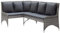 Garten-Ecksofa 2-tlg. Poly Rattan Grau