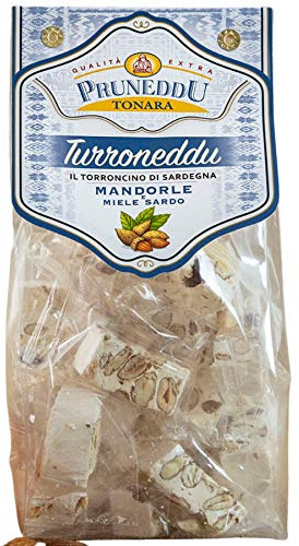 Torroncini mit Mandeln und Honig aus Sardinien, 200g, weißer Nougat (hart), Torrone, Pruneddu Torronificio Artigianale