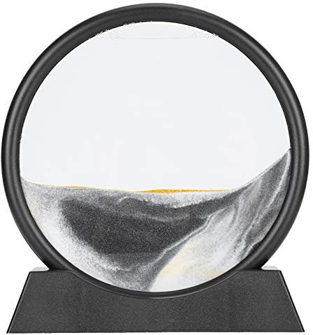 Sable coulant Peinture Quicksand Peinture décoration 3D Paysage Naturel coulant Sable Photo décoration de la Maison coulant Sable Cadre(Noir)