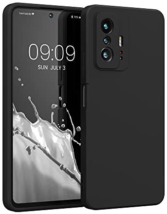 kwmobile Hülle kompatibel mit Xiaomi 11T / 11T Pro Hülle - gummierte TPU Silikon Handyhülle - Schutzhülle für kabelloses Laden - Case in Schwarz