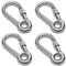 PRIOstahl Karabiner Karabinerhaken mit Sicherheitsmutter und Kausche - 8 x 80mm x 4 Stück mit Schraubsicherung Verbindungsglied Schraubkarabiner Befestigung Hängesessel Boxsack Edelstahl V4A