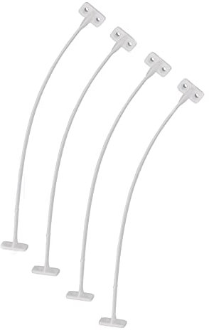 NOTIME Qty 4 Unhanded Flexible Plastic Flap Stay Stop Restraint. Home, Static, Caravan, Campervan, lodges, for Lightweight Flaps, Doors, Cupboards, 200mm 7'' 7/8 Inch Length Mounting (White)