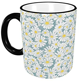 Lustige Neuheit Kaffeetasse Kamille Keramik Teetasse 11 Unzen mit Geschenkbox Tassen für Büro & Zuhause Frauen Männer Geschenk Schwarz