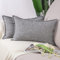 Madizz 2er Set Polyester- Leinen Kissenbezügen Weiche dekorative Kissenbezüge für Sofa Schlafzimmer Kissenhülle Grau 30x50 cm Rechteckig